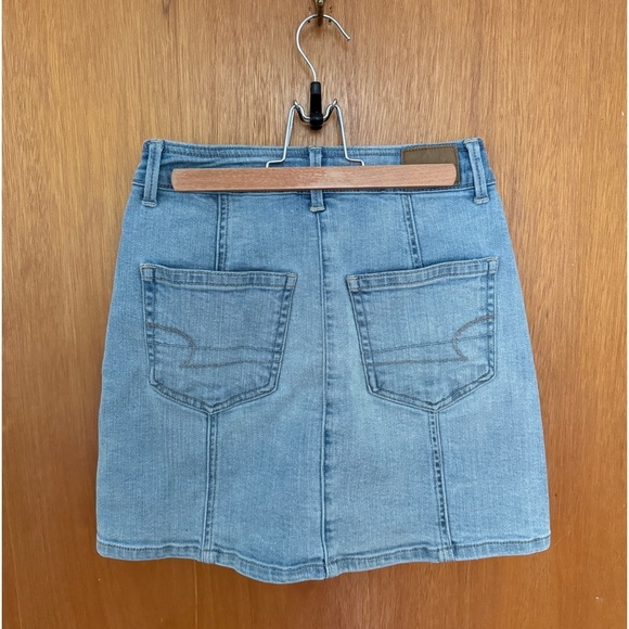 American Eagle Light Wash Denim High Rise Skirt - Picture 2 of 5